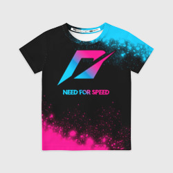 Детская футболка 3D Need for Speed - neon gradient