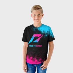 Детская футболка 3D Need for Speed - neon gradient - фото 2