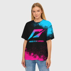 Женская футболка oversize 3D Need for Speed - neon gradient - фото 2