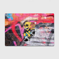Головоломка Пазл магнитный 126 элементов Скейтер Барт Симпсон на фоне стены с граффити