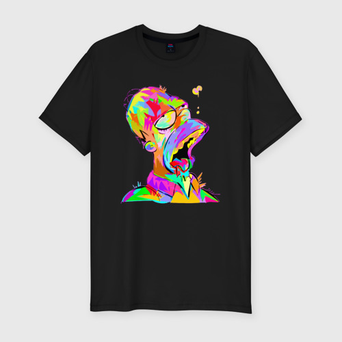Мужская Приталенная футболка Гомер Симпсон - стилизация - color