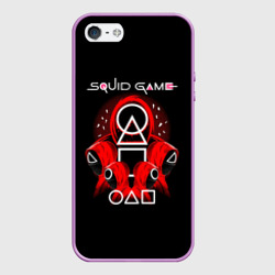 Чехол для iPhone 5/5S матовый Игра в кальмара - Squid Game