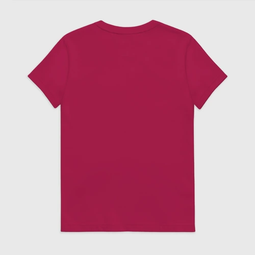 Женская футболка хлопок с принтом Свинка с бабочкой, вид сзади #1