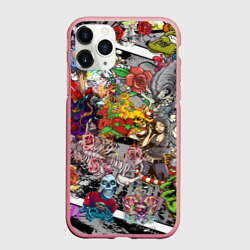 Чехол для iPhone 11 Pro Max матовый Цветное граффити и татуировки