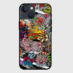 Чехол для iPhone 13 mini Цветное граффити и татуировки