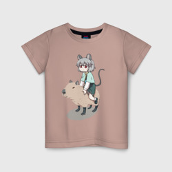 Детская футболка хлопок Nazrin - Touhou riding a capybara