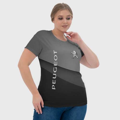 Женская футболка 3D Peugeot - абстракция, цвет 3D печать - фото 6