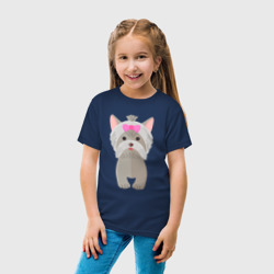 Детская футболка хлопок Собачка йоркширский терьер с бантиком - фото 2