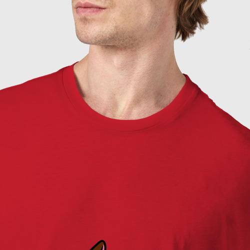 Мужская футболка хлопок Лунный хомяк, цвет красный - фото 6