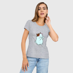Женская футболка хлопок Slim Лунный хомяк - фото 2