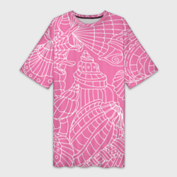 Океанские ракушки - паттерн – Платье-футболка 3D с принтом купить