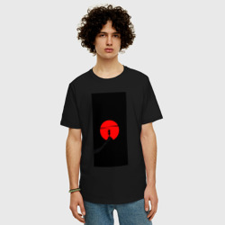 Мужская футболка хлопок Oversize Кровавая луна самурая - фото 2