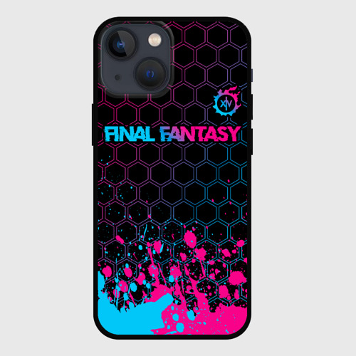 Чехол для iPhone 13 mini Final Fantasy - neon gradient: символ сверху