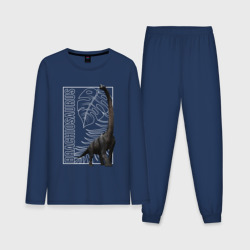 Мужская пижама с лонгсливом хлопок Брахиозавр юрского периода