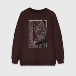 Женский свитшот oversize без начеса хлопок Брахиозавр юрского периода