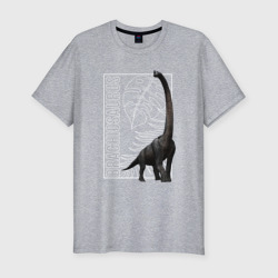 Мужская футболка хлопок Slim Брахиозавр юрского периода