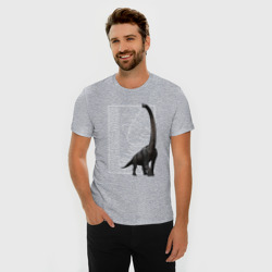 Мужская футболка хлопок Slim Брахиозавр юрского периода - фото 2