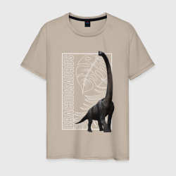 Мужская футболка хлопок Брахиозавр юрского периода