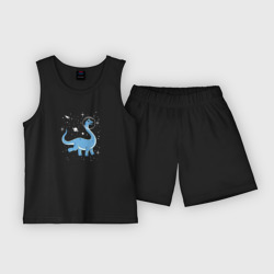 Детская пижама с шортами хлопок Динозавр брахиозавр