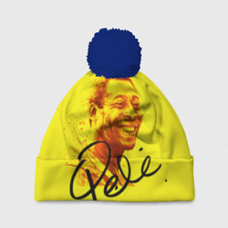 Шапка 3D c помпоном Пеле - форма с автографом