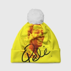 Шапка 3D c помпоном Пеле - форма с автографом