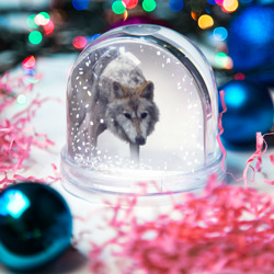 Игрушка Снежный шар Волк зимой - фото 2