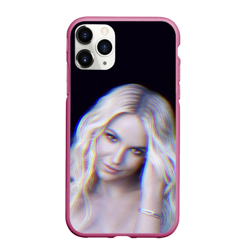 Чехол для iPhone 11 Pro матовый с принтом Britney Spears Glitch, вид спереди #2