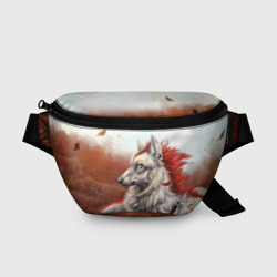 Поясная сумка 3D Арт - волк с рыжей гривой