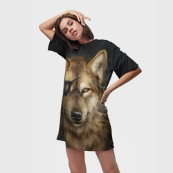 Платье-футболка 3D Одноглазый волк - пират - фото 2