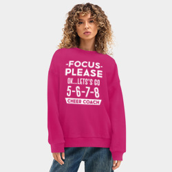 Женский свитшот oversize без начеса хлопок Радостный тренер по танцам - фото 2