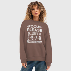 Женский свитшот oversize без начеса хлопок Радостный тренер по танцам - фото 2