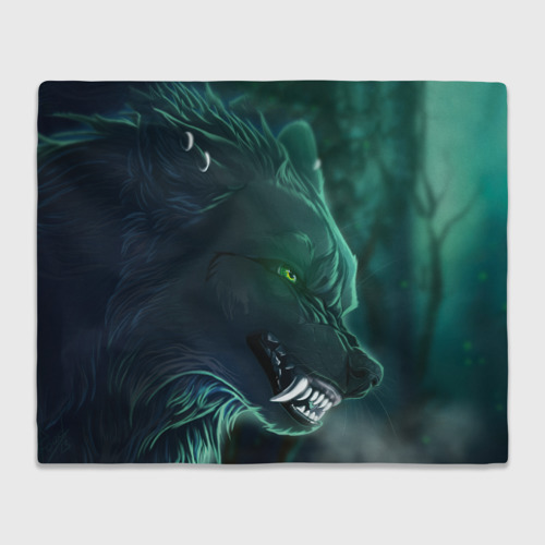 Плед 3D с принтом Fantasy волк, вид спереди #2