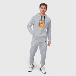 Мужской костюм хлопок с толстовкой Капибара - жест двумя пальцами - фото 2