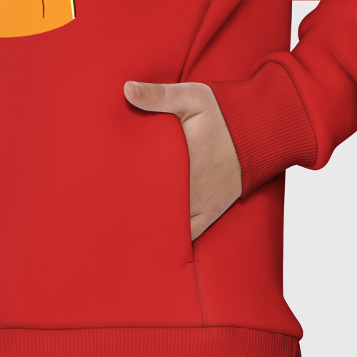 Детский костюм хлопок Oversize Капибара - жест двумя пальцами, цвет красный - фото 8