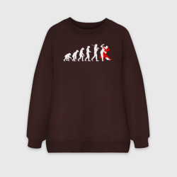 Женский свитшот oversize без начеса хлопок Эволюция в танцы