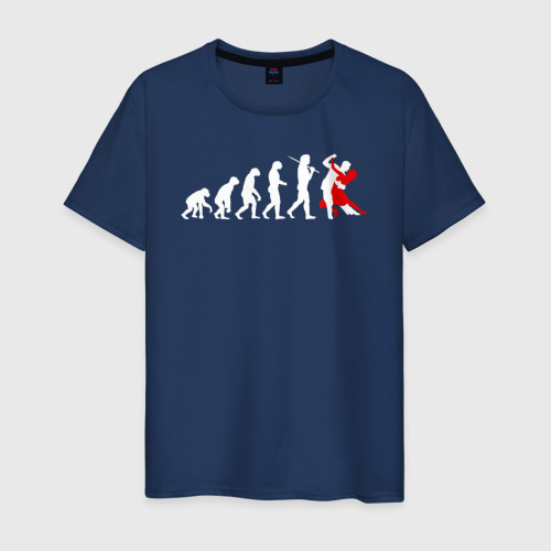 Мужская футболка из хлопка с принтом Эволюция в танцы, вид спереди №1