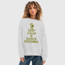 Женский свитшот oversize без начеса хлопок Сохраняй спокойствие и танцуй кизомбу - фото 2