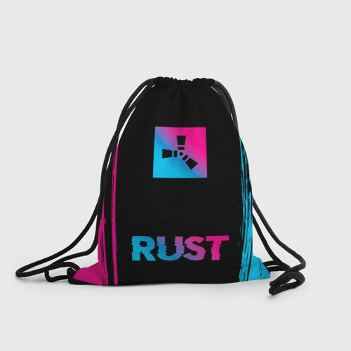 Рюкзак-мешок 3D Rust - neon gradient: символ сверху надпись снизу