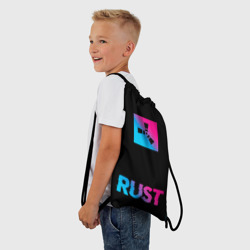 Рюкзак-мешок 3D Rust - neon gradient: символ сверху надпись снизу - фото 2