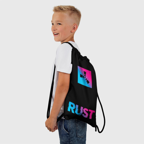 Рюкзак-мешок 3D Rust - neon gradient: символ сверху надпись снизу - фото 3