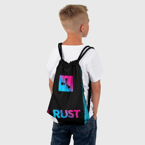 Рюкзак-мешок 3D Rust - neon gradient: символ сверху надпись снизу - фото 4