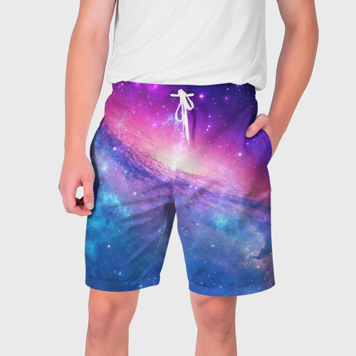 Мужские шорты 3D с принтом Космическая воронка, вид спереди #2
