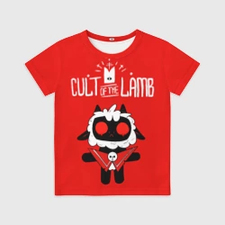 Детская футболка 3D Cult of the Lamb ягненок