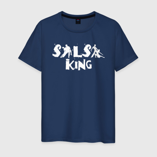Мужская футболка хлопок Король сальсы, цвет темно-синий