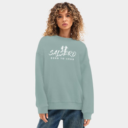 Женский свитшот oversize без начеса хлопок Salsero born to lead - фото 2