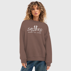 Женский свитшот oversize без начеса хлопок Salsero born to lead - фото 2