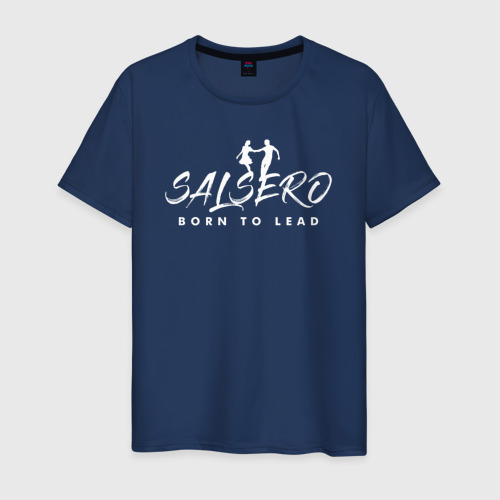 Мужская футболка из хлопка с принтом Salsero born to lead, вид спереди №1