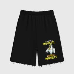Женские шорты oversize футер хлопок Я люблю двигать телом попугай