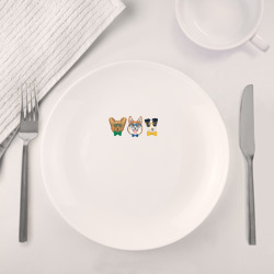 Набор: тарелка + кружка Собачки-хипстеры - фото 2