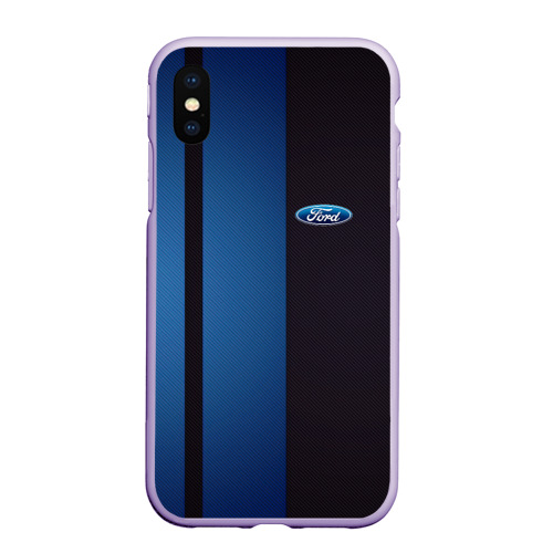 Чехол для iPhone XS Max матовый Ford - три полосы, цвет светло-сиреневый